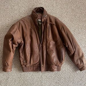 MENS down leather jacket